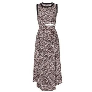 NWOT A.L.C. Sandra Floral Silk Cutout Midi Dress Black Ginger Smocked Panel 8